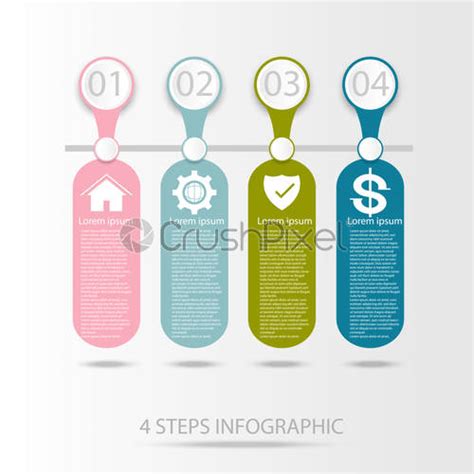 Business Data Infographic Process Chart With 5 Steps Vector And