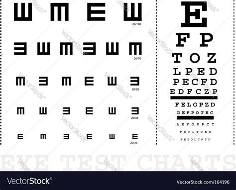 Snellen Eye Test Charts Royalty Free Vector Image