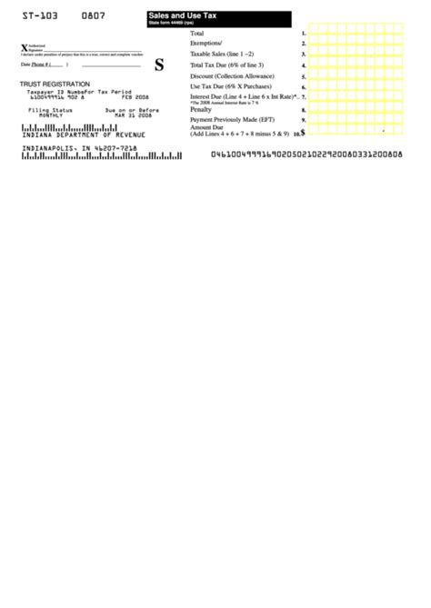 State Form 44469 Sales And Use Tax Indiana Department Of Revenue