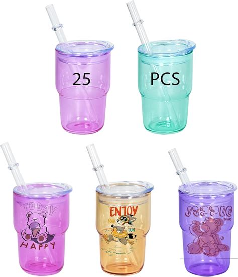 Agh 50pcs 3oz Mini Tumbler Shot Glass With Straw And Lid Sublimation Tumbler