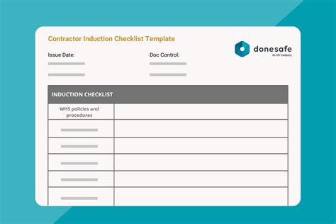 Sample Contractor Induction Checklist Template HSI Donesafe