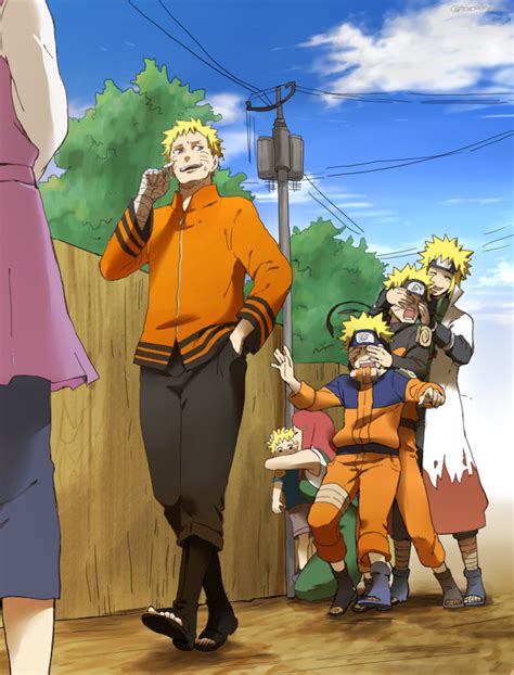 Uzumaki Naruto Hyuuga Hinata Uzumaki Kushina And Namikaze Minato