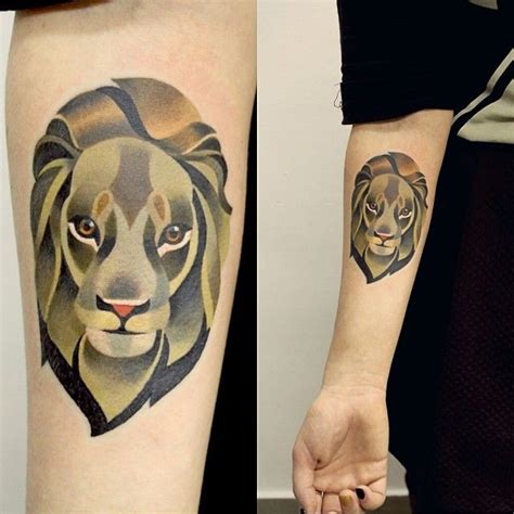 Sasha Unisex Geometric Lion Tattoo Fantasy Tattoos Just Ink Ink