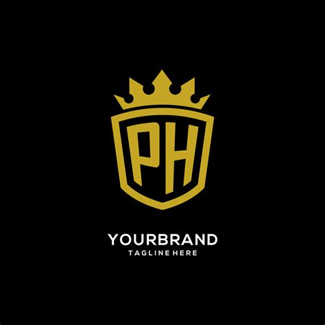 Initial Ph Logo Shield Crown Style Luxury Elegant Monogram Logo Design