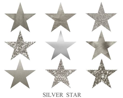 Buy 3 For 9 Usd Silver Star Stars Clip Art Stars Glitter