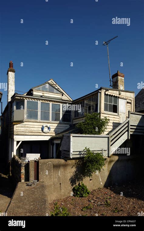 A Run Down Beach House At Whitstable Kent Stock Photo Alamy