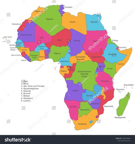 Afrique Carte Politique De Lafrique Image Vectorielle De Stock