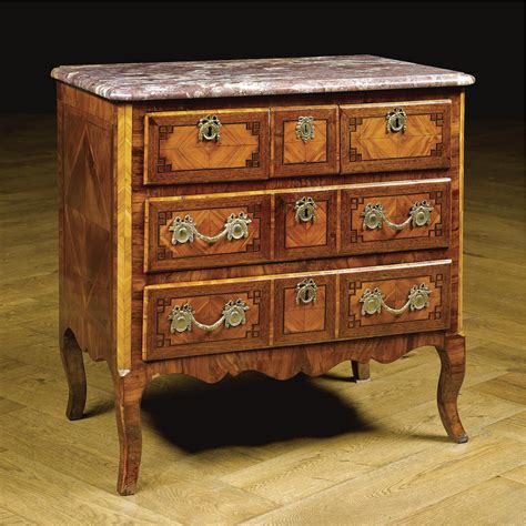 A Small Kingwood And Rosewood Parquetry Commode Louix Xv Louis Xvi