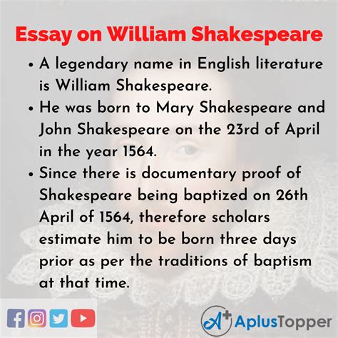 Essay On William Shakespeare William Shakespeare Essay For Students