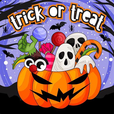 Halloween Trick Or Treat Concept 10808852 Vector Art At Vecteezy