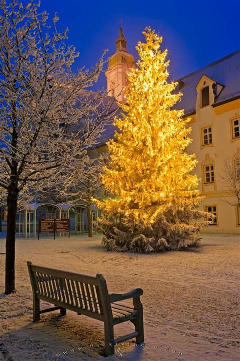 Christmas Night Scene Freising Bavaria Germany Photo Information