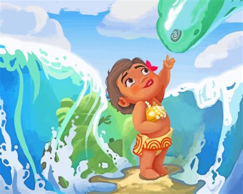 Little Moana Paint By Number Painting By Numbers