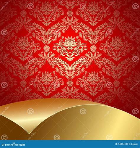 Gold And Red Vintage Background