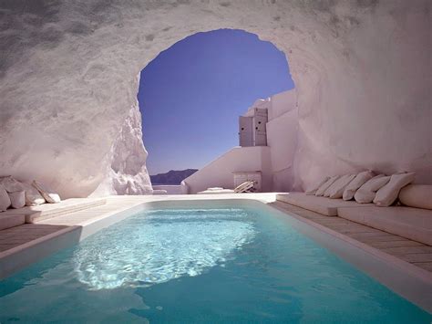 Cave Pool Santorini Greece With Images Dream Hotels Katikies Hotel
