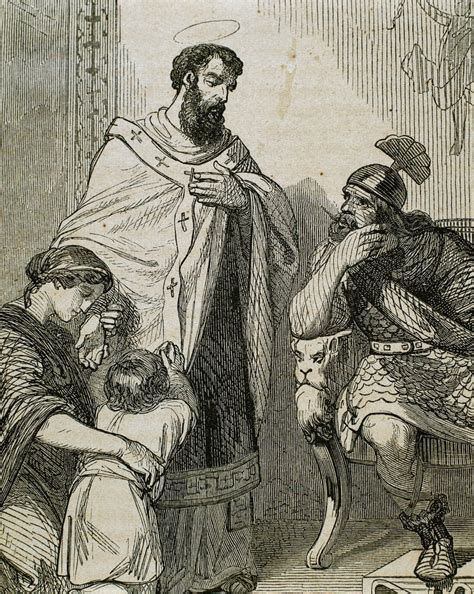 Felix, which he adorned with marble, wall. St. Paulinus of Nola (355-431). posters & prints by Corbis