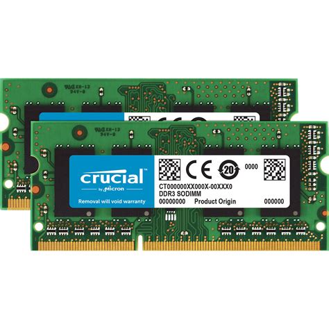 Crucial 8GB (2 x 4GB) 204-Pin SODIMM DDR3 PC3-12800