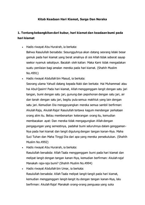 Kitab keadaan hari kiamat, surga dan neraka | PDF