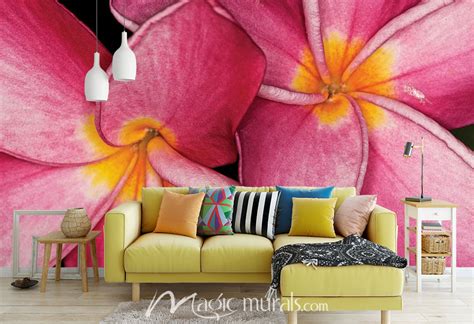 Pair Tropic Flowers Wallpaper Wall Mural By Magic Murals