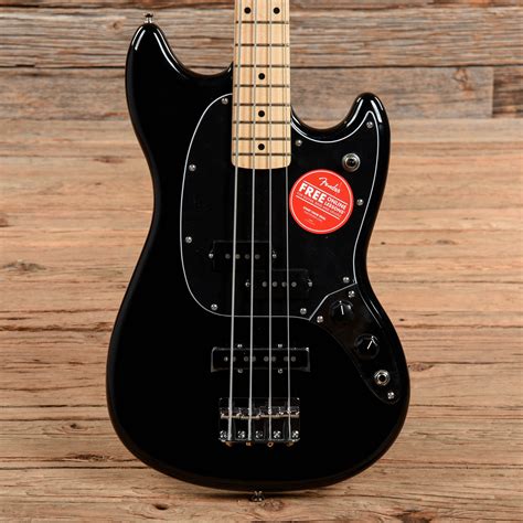 Fender Mustang Bass Black Black Guitars Bass Chicago Music Exchange