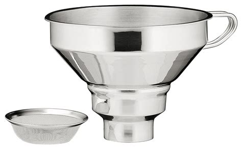 <br />use a filter net that is upgraded, being detachable as well for even mixing and easily screen of impurities for providing you a good taste. Kuchenprofi 18/10 Stainless Steel 5 Inch Funnel with Mesh ...