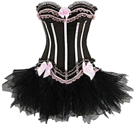Ladies Pink Striped Burlesque Costume Forever Young