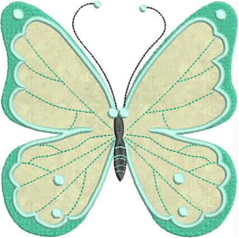Beautiful Butterfly Applique Machine Embroidery Design 6x10 Etsy