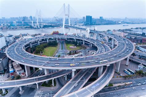 Shanghai Nanpu Bridge Of Traffic Time Lapse Photography Stock Footage