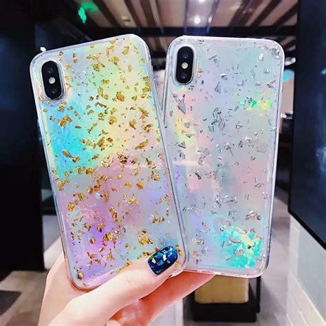 Luxury Glitter Powder Gold Foil Laser Phone Case For Iphone Xs Max Xr X