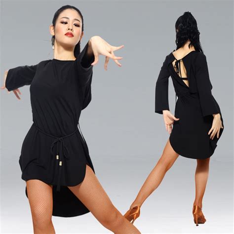 Black Split American Latin Dress Tango Latin Ballroom Dress Dance Wear Chacha Salsa Dress Modern