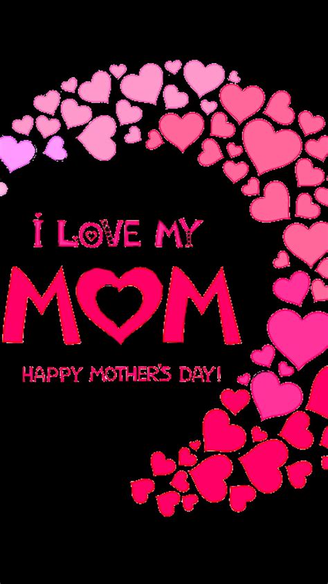 I Love Mom Pink Hearts Hd Phone Wallpaper Pxfuel