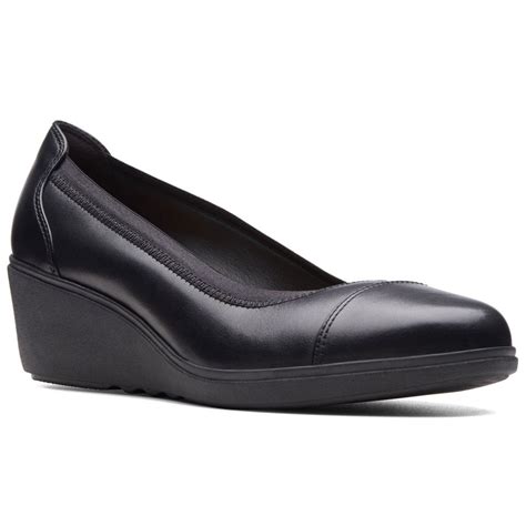 Clarks Un Tallara Liz Womens Wide Fit Wedge Heel Shoes Women From