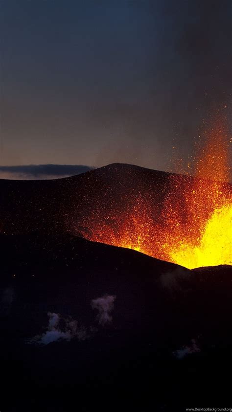 Download Wallpapers 3840x2160 Volcano Eruption Night Lava