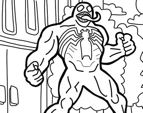 Symbiote Toxin Coloring Page Coloring Pages