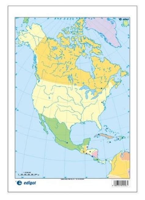 Mapa de américa político mudo. Mapa Mudo America Norte Fisico