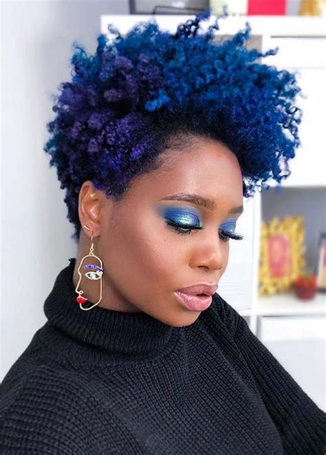 51 Best Short Natural Hairstyles For Black Women Blue