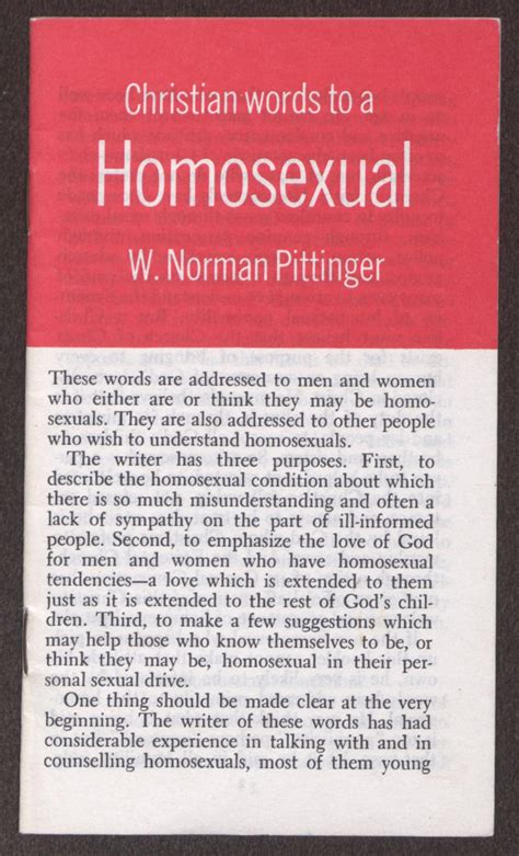 Pamphlet Christian Words To A Homosexual Page Of UNT Digital Library
