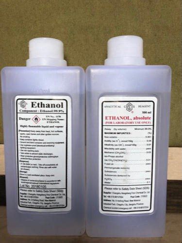 Ethanol 99 Pure 500 Ml Bottle For Manufacturing Medicines Rs 260