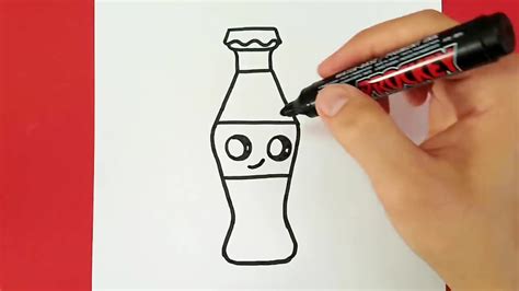 how to draw cute coca cola bottle easy