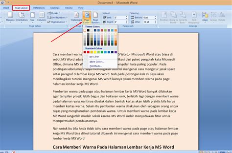 Ketika kita ingin memberi warna atau ingin memberi arsiran pada bidang object tertentu maka kita menggunakan perintah. Cara Memberi Warna Pada Halaman MS Word - Kimtuck.com