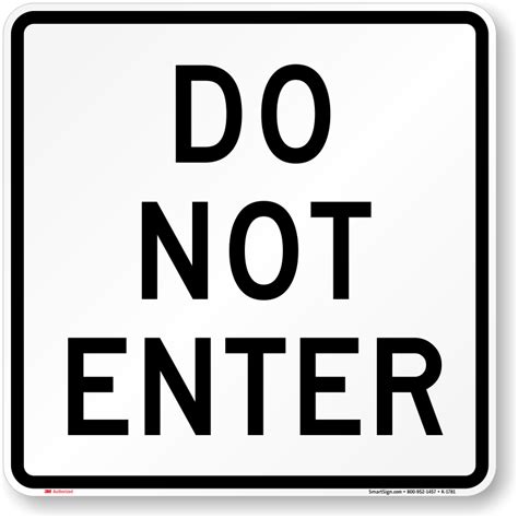 Do Not Enter Sign Sku K 1781
