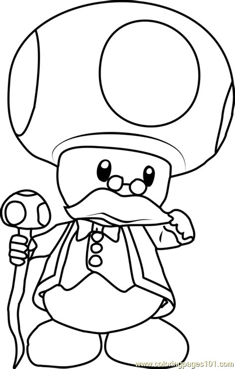 A video game with mario and goomba. Toadsworth Coloring Page for Kids - Free Super Mario ...