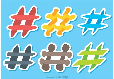 Colorful Hashtag Icons Vectors 88407 Vector Art At Vecteezy