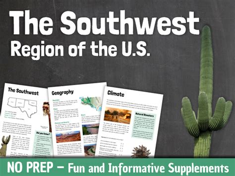 Regions Of The United States The Southwest Region Teaching Resources