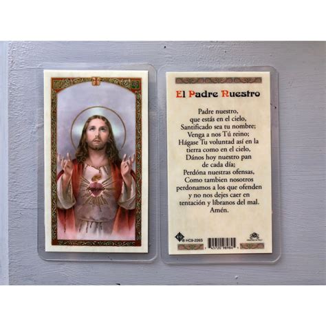 El Padre Nuestro Prayer Card Spanish St Pauls Catholic Books And Ts