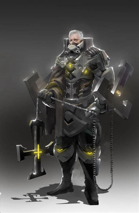 Future Templar Yue She Cyberpunk Art Futuristic Character Armor