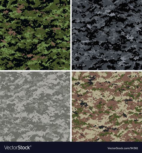 Digital Camouflage Patterns Royalty Free Vector Image