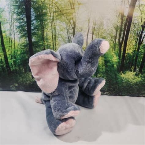 Ty Pluffies Elephant Winks Tylux Baby Plush Stuffed Animal 2002 Gray
