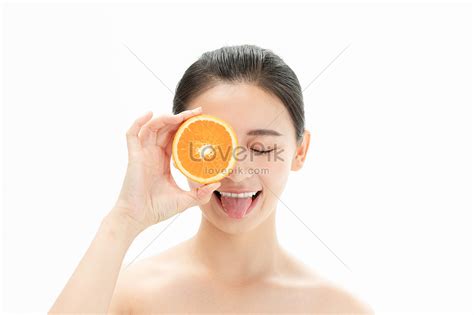 Tongue Girl With Sliced Orange Picture And Hd Photos Free Download On