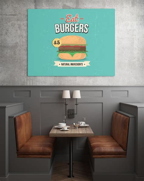 restaurant wall poster mockup  psd designhooks