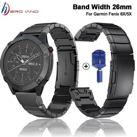 26mm High Quality Stainless Steel Strap For Garmin Fenix 7X 6X Pro 5X